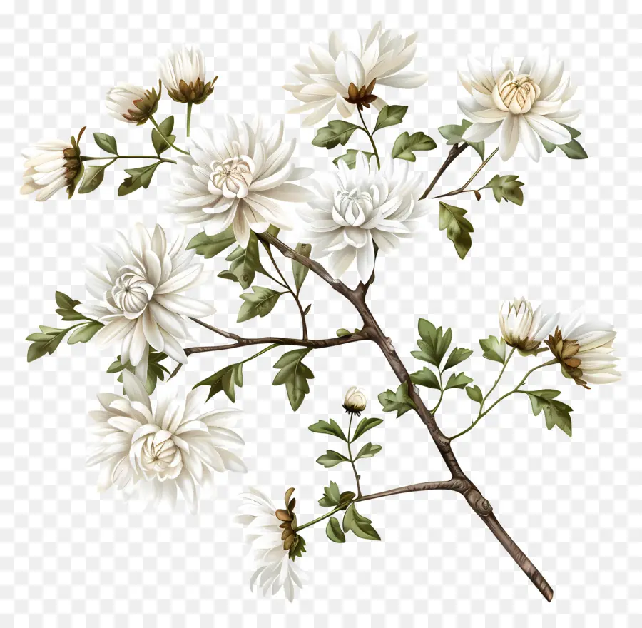 Flores De Crisântemo Branco，Flores Brancas PNG