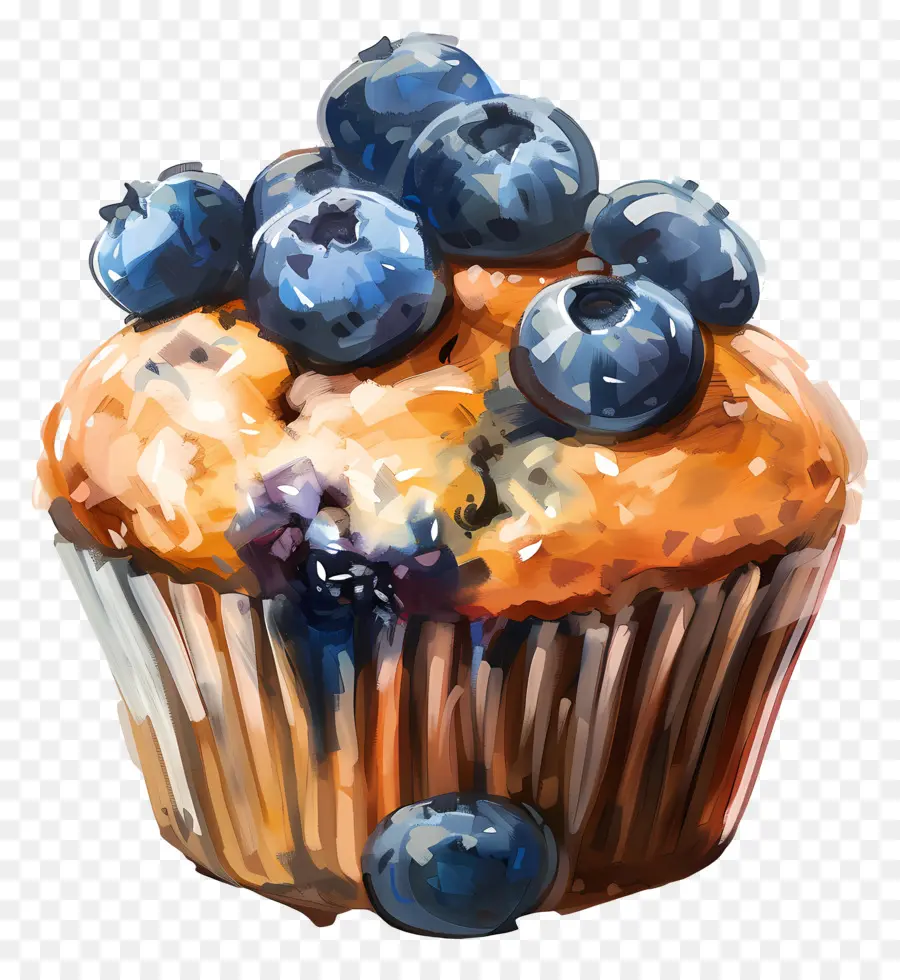 Muffin De Mirtilo，Bolinho PNG