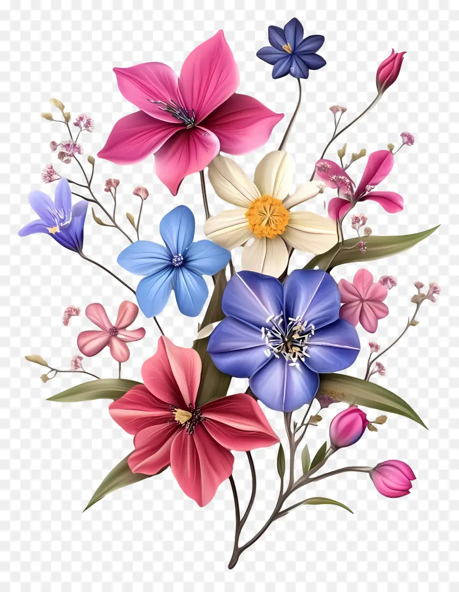 Flores De Outono，Flores Coloridas PNG