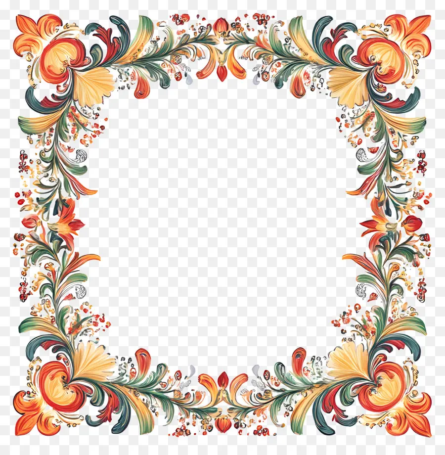 Quadro Boêmio，Moldura Floral PNG