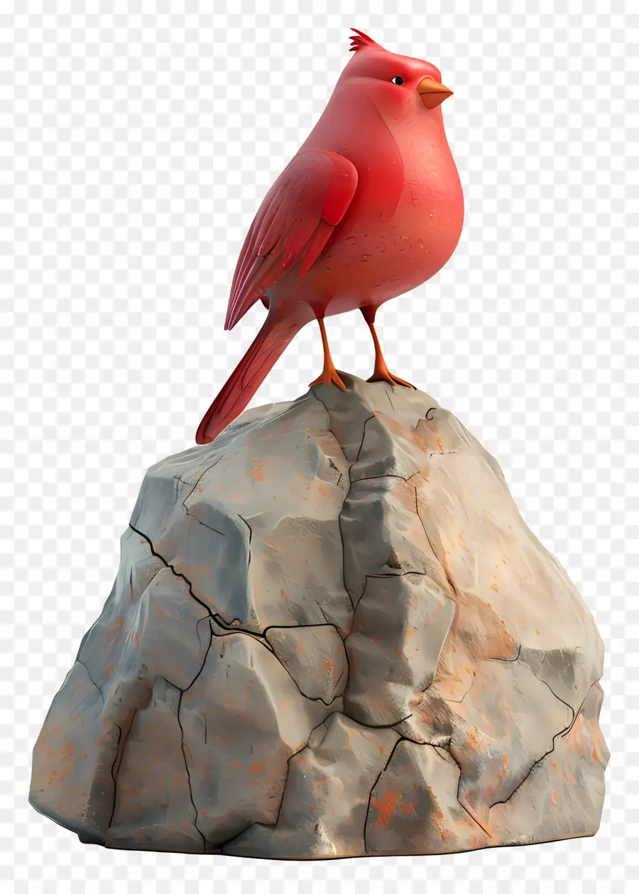 Pássaro Vermelho，Pedra PNG