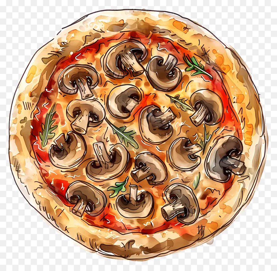 Pizza De Cogumelo，Pizza PNG