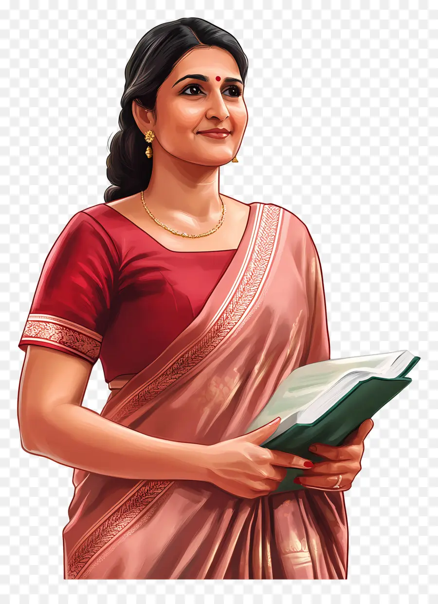 Professor，Mulher Em Saree PNG