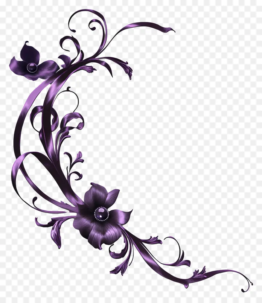 Roxo，Canto Floral Roxo PNG