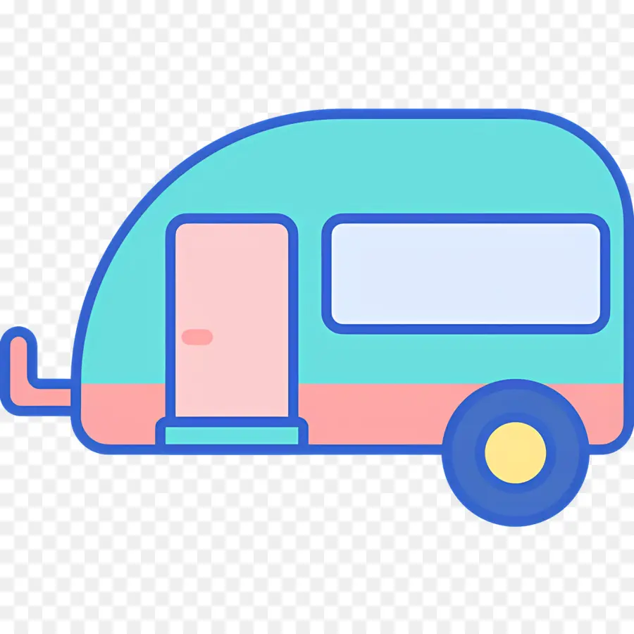 Carro De Acampamento，Caravana Colorida PNG