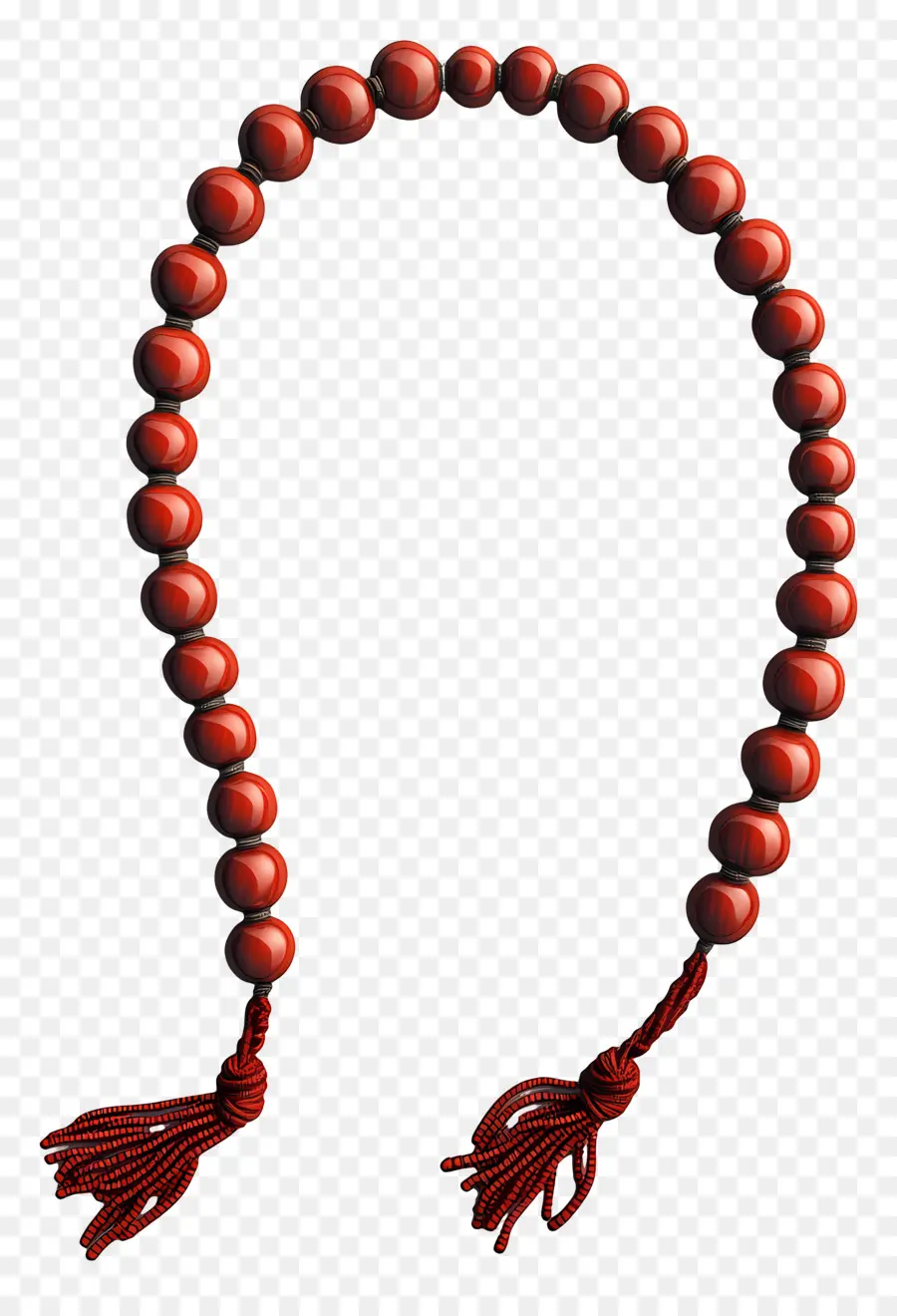 Tasbih，Colar De Miçangas Vermelhas PNG