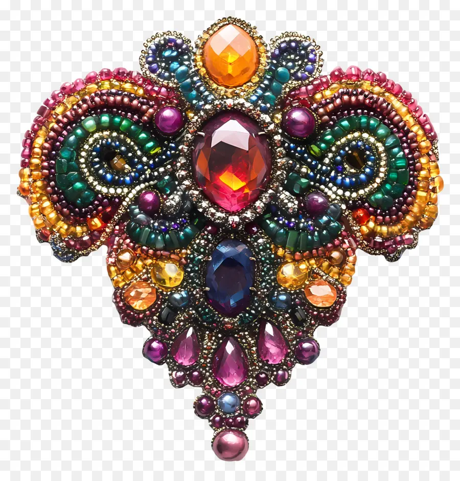 Broche，Broche De Pedras Preciosas Coloridas PNG