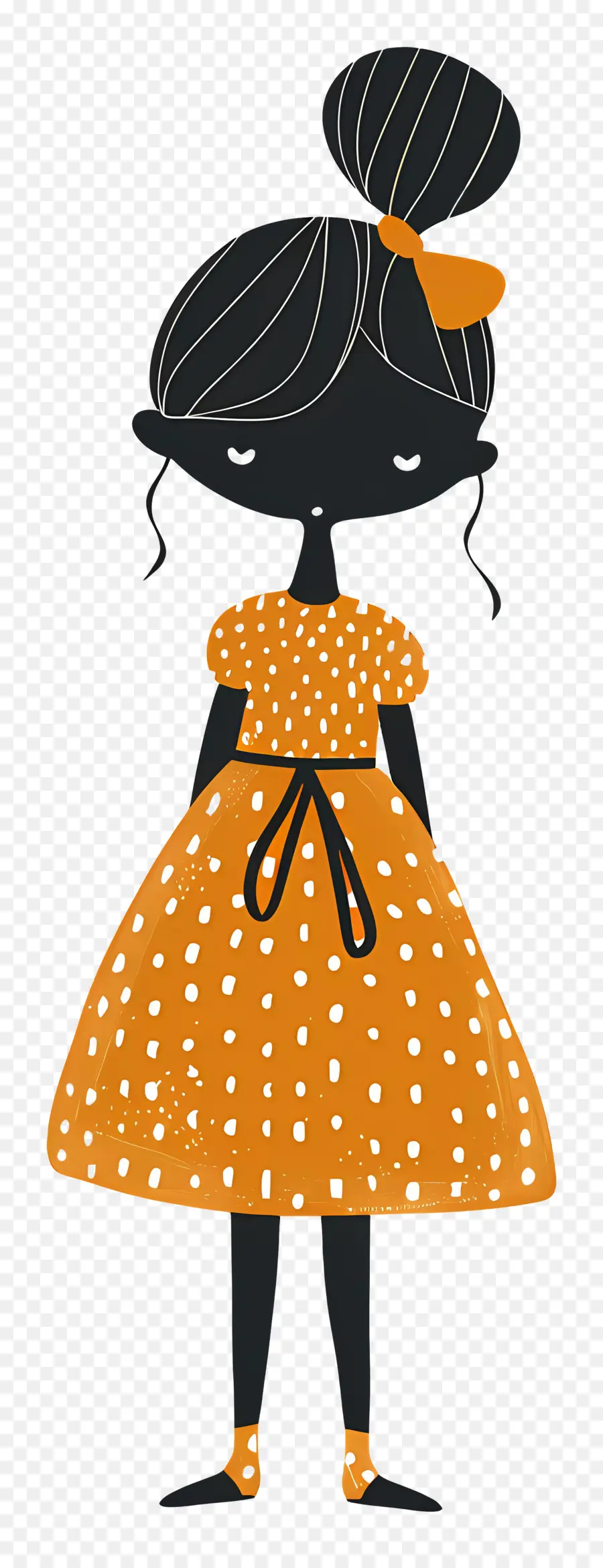 Garota De Vestido，Garota De Vestido Laranja PNG