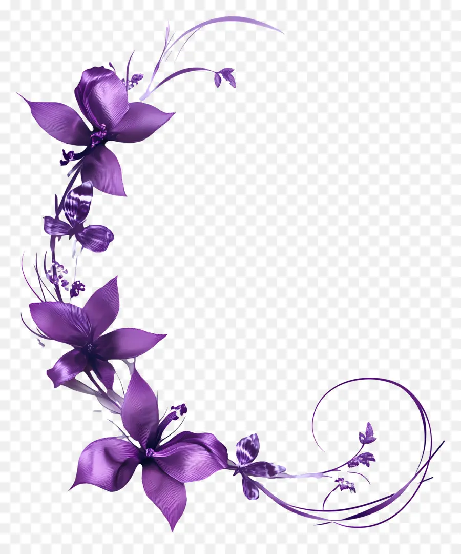 Roxo，Canto Floral Roxo PNG