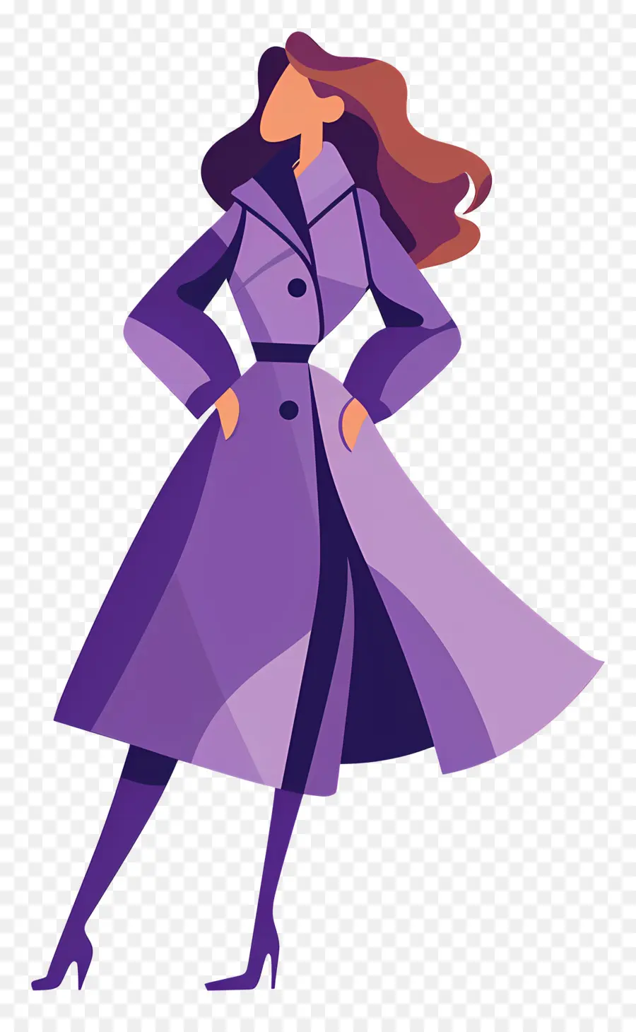 Mulher De Roxo，Mulher Com Casaco Roxo PNG