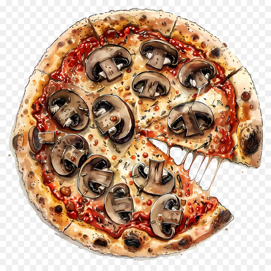 Pizza De Cogumelo，Queijo PNG