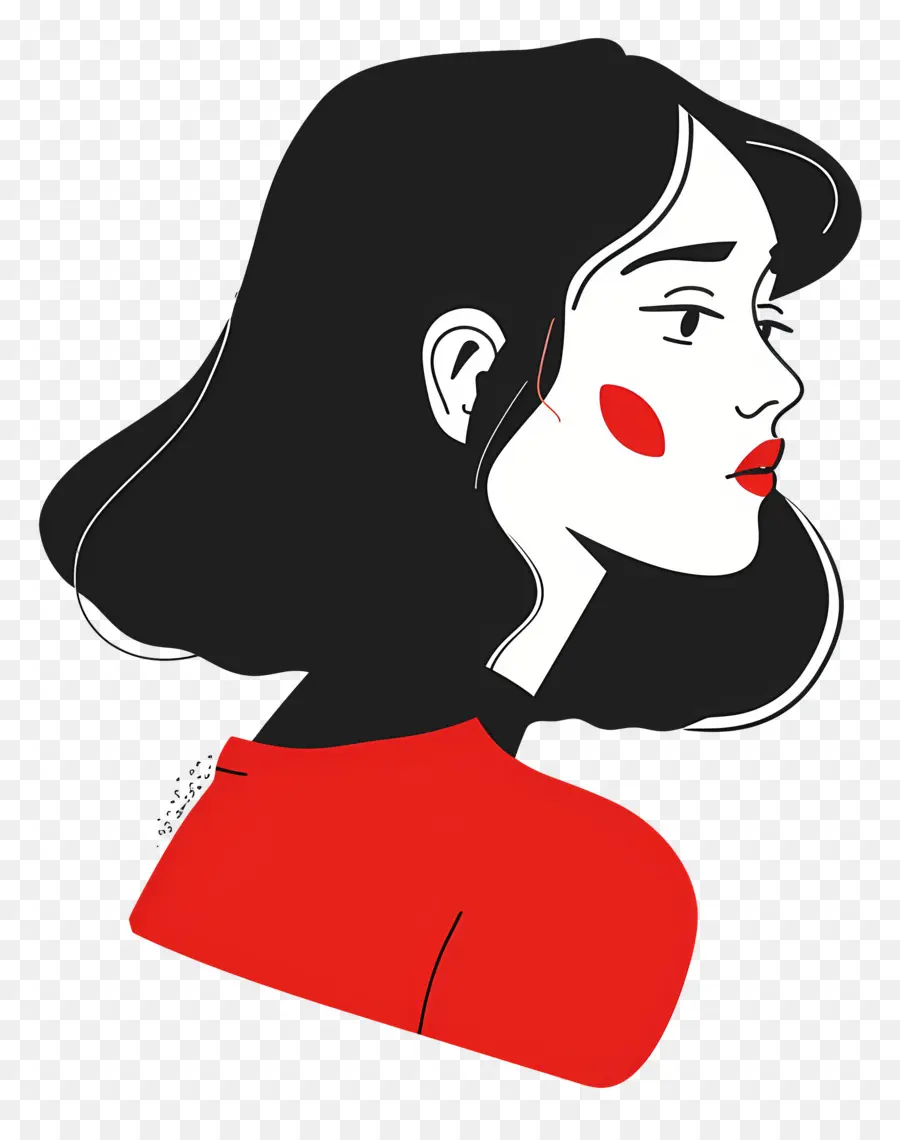 Mulher De Vermelho，Ilustração De Mulher PNG