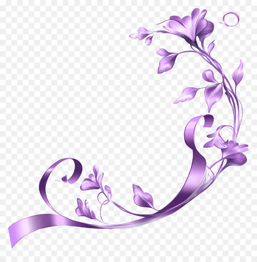 Roxo，Canto Floral Roxo PNG