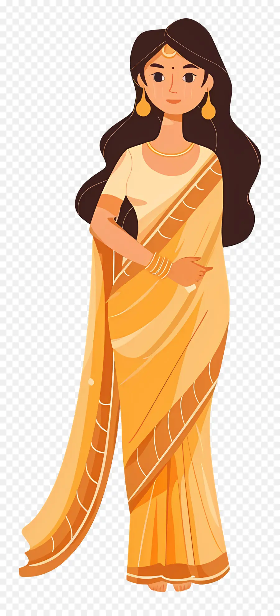 Mulher Em Saree，Mulher Em Vestido Tradicional PNG