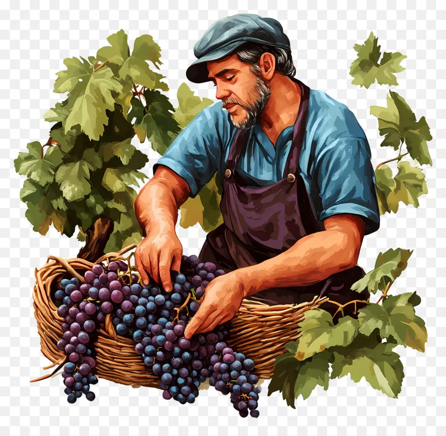 Colheita De Uvas，Agricultor PNG