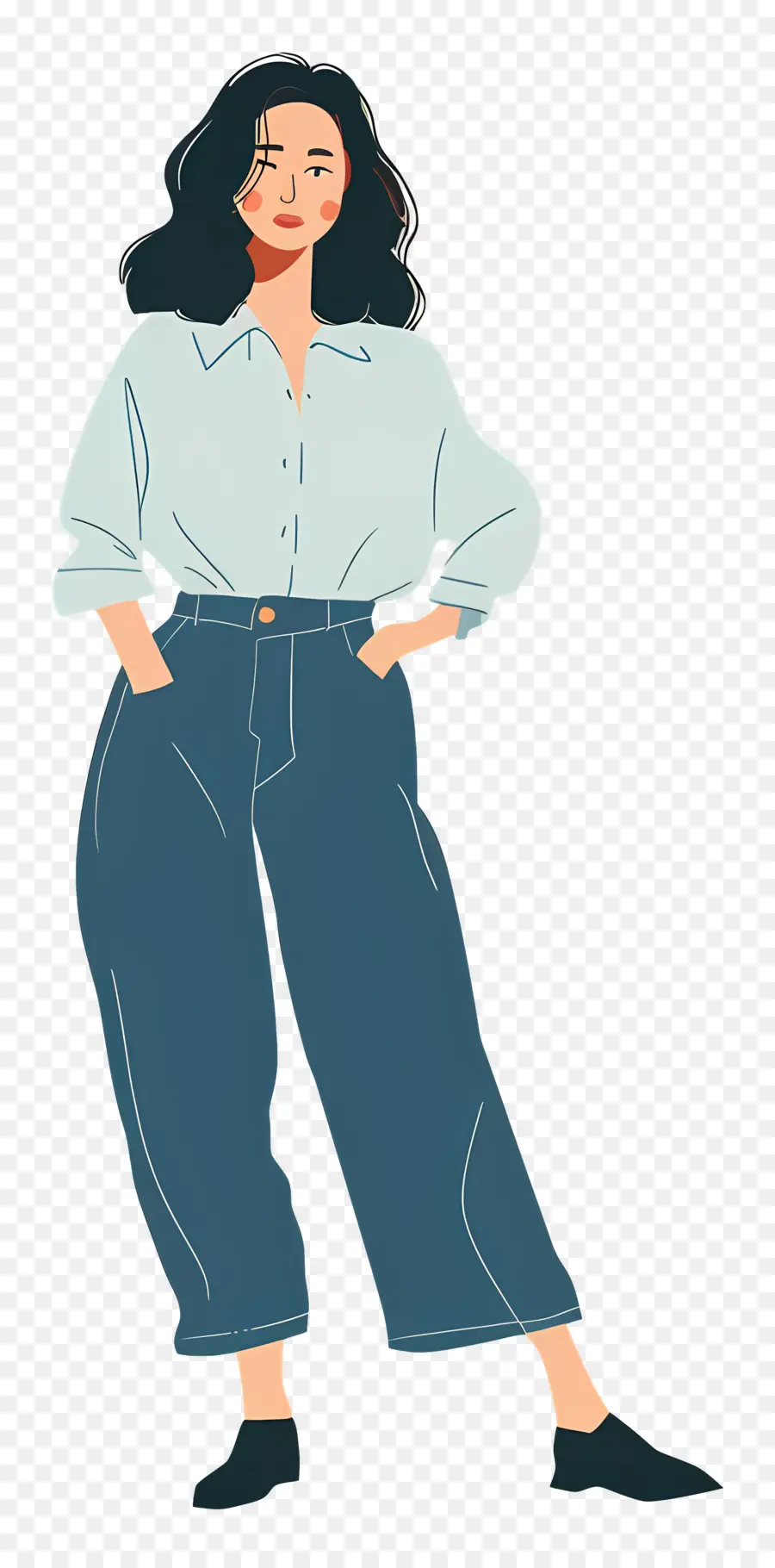 Mulher De Jeans，Garota Com Roupas Casuais PNG