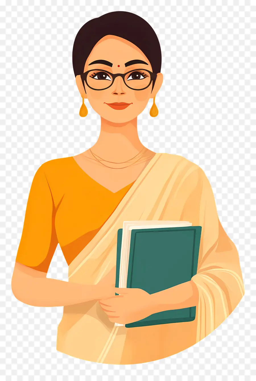 Professor，Mulher Com óculos E Livros PNG