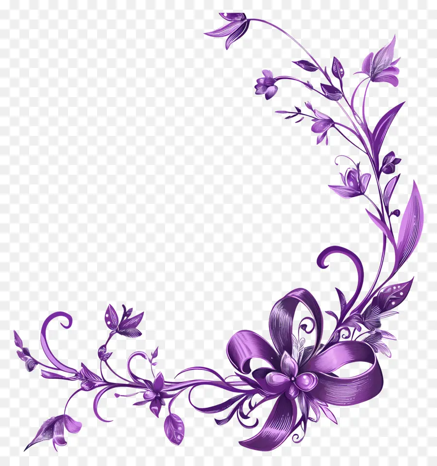 Roxo，Canto Floral Roxo PNG