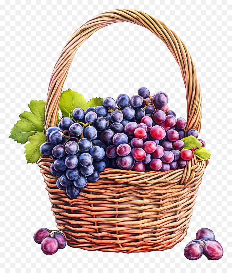 Colheita De Uva，Cesta De Uvas PNG