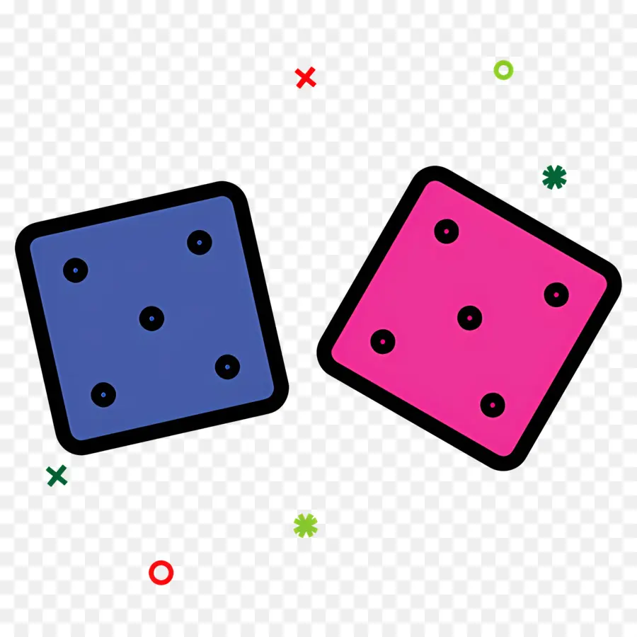 Dados De Cassino，Dados Coloridos PNG