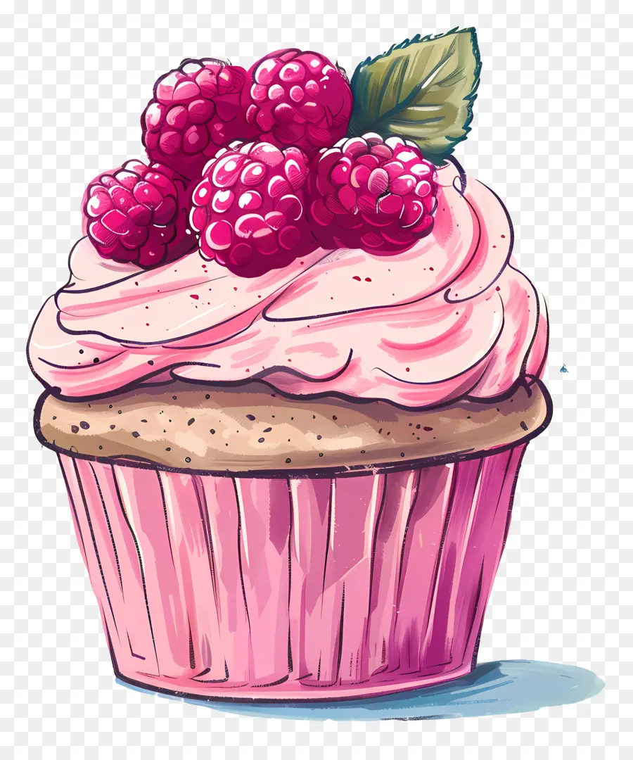 Bolinho De Framboesa，Cupcake Com Framboesa PNG