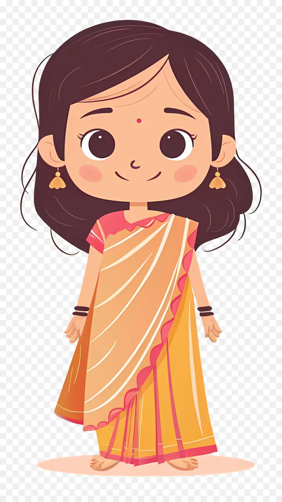 Garota De Saree，Garota Em Vestido Tradicional PNG