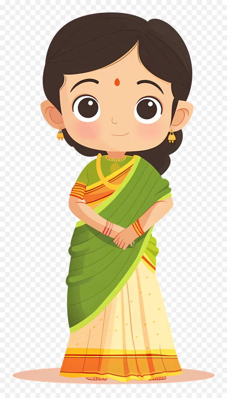 Garota De Saree，Garota Em Vestido Tradicional PNG