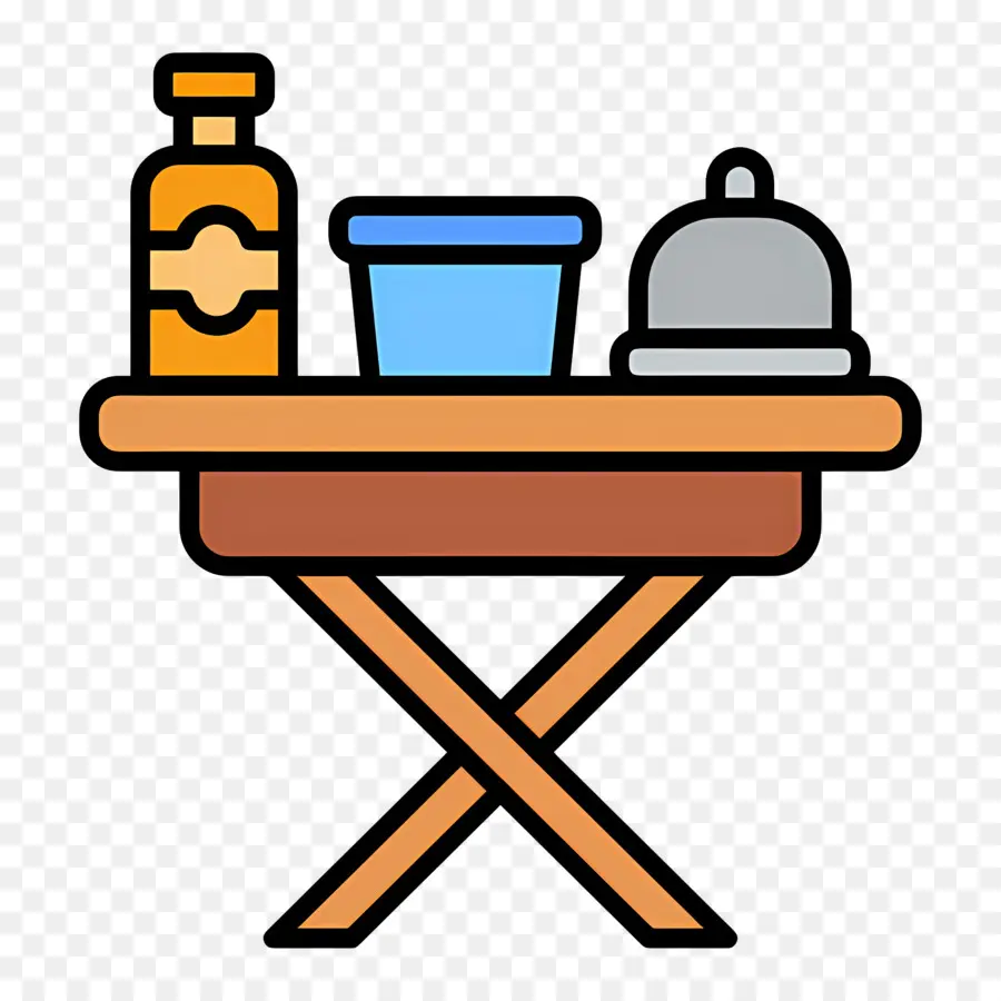 Mesa De Acampamento，Mesa Com Itens PNG