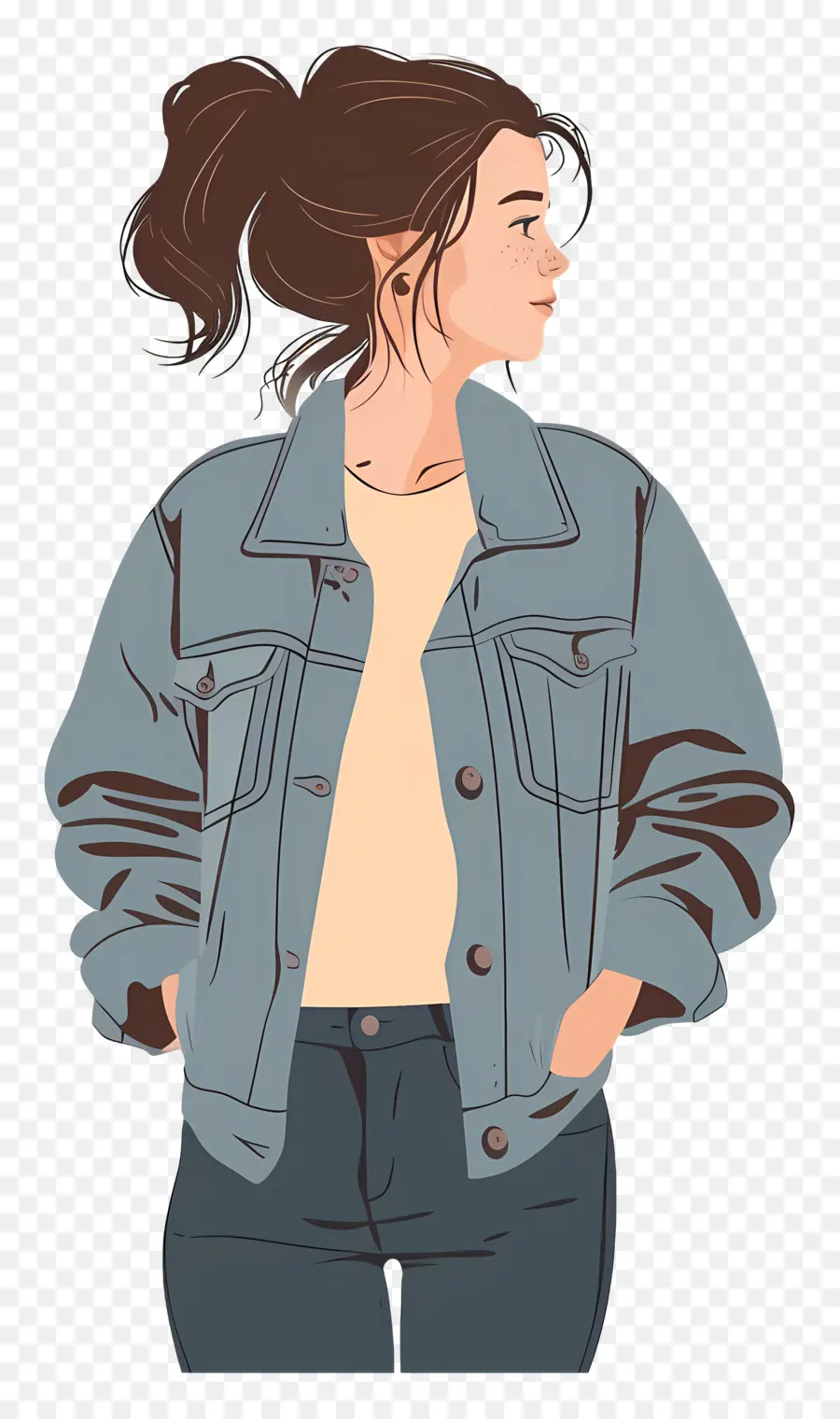 Mulher De Jeans，Roupa Casual PNG