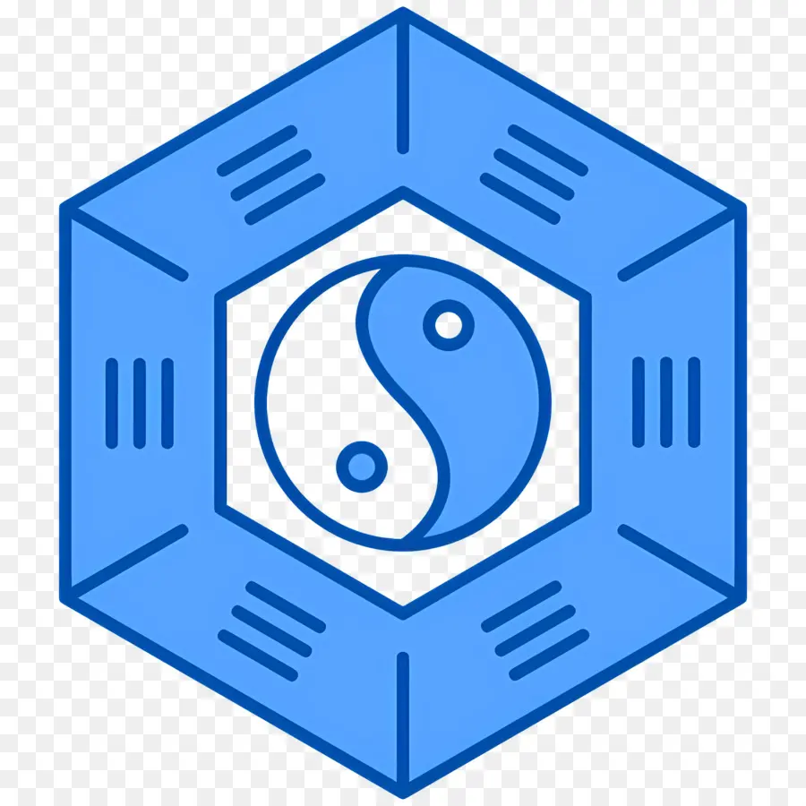 Yin Yang，Hexágono PNG