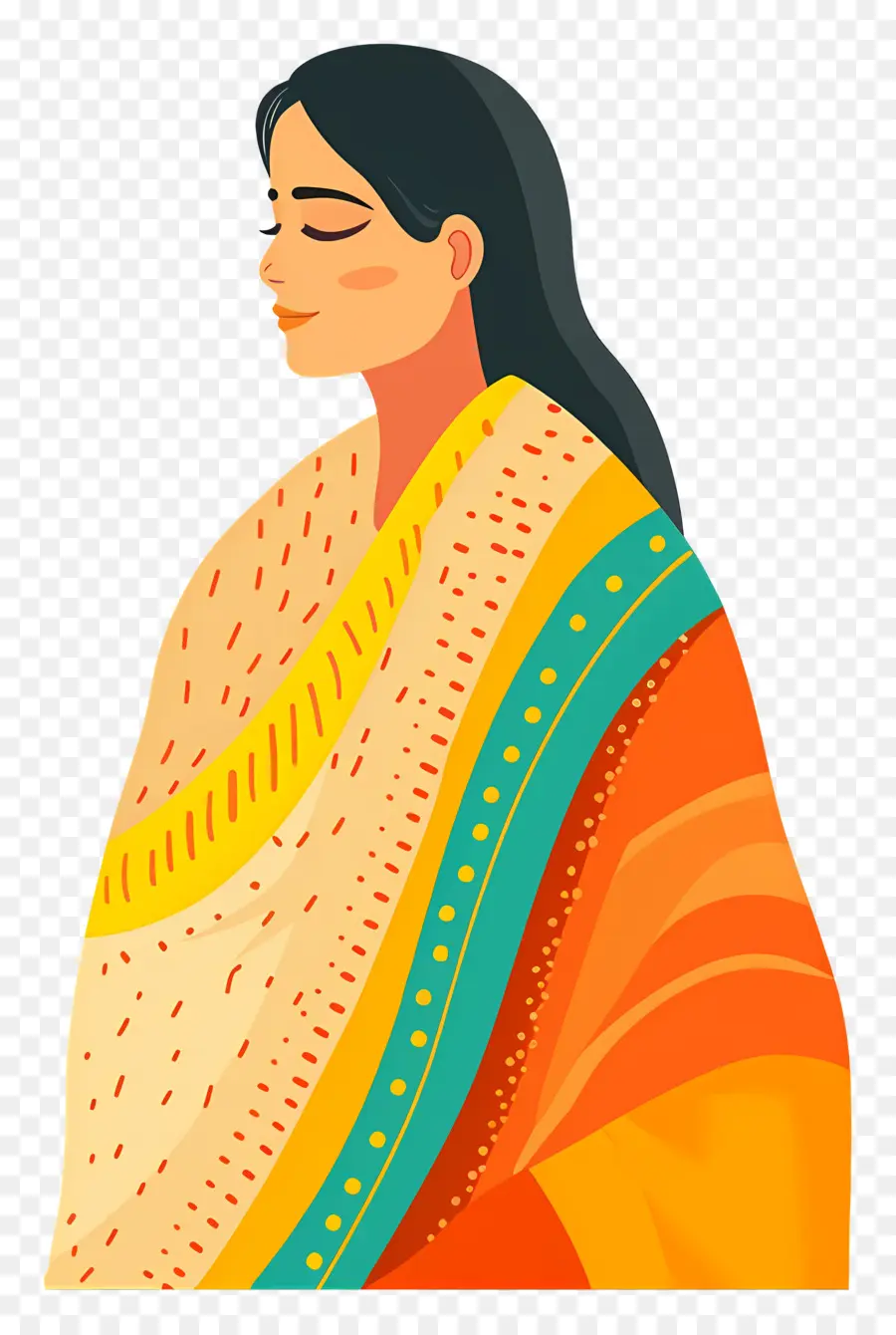 Mulher Em Saree，Mulher Em Traje Tradicional PNG