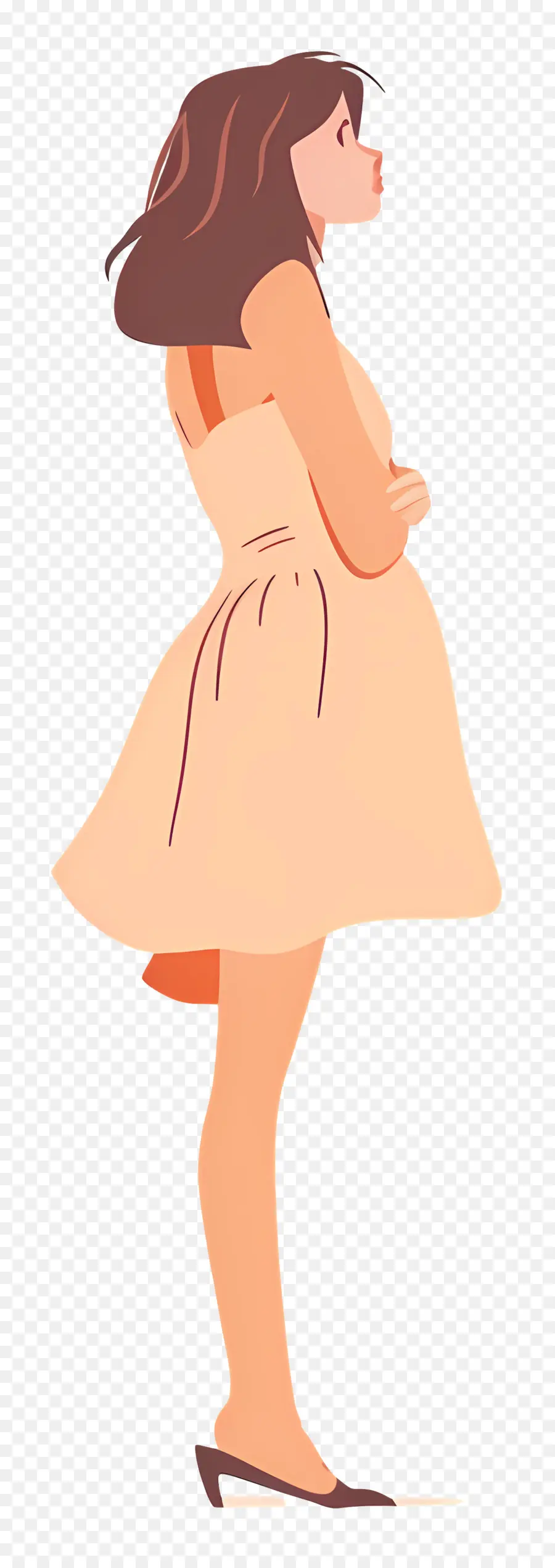 Mulher De Vestido，De Pé PNG