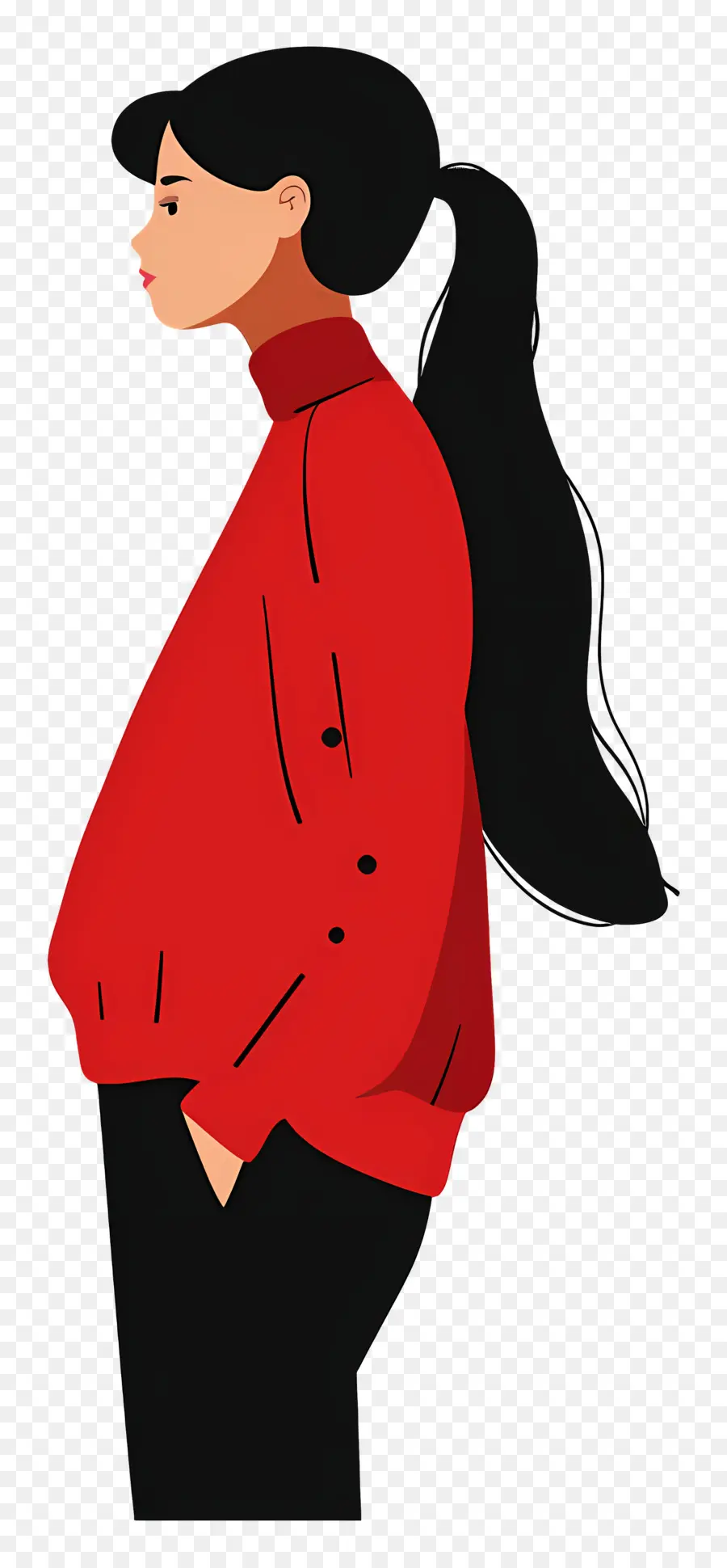 Mulher De Vermelho，Mulher De Suéter Vermelho PNG