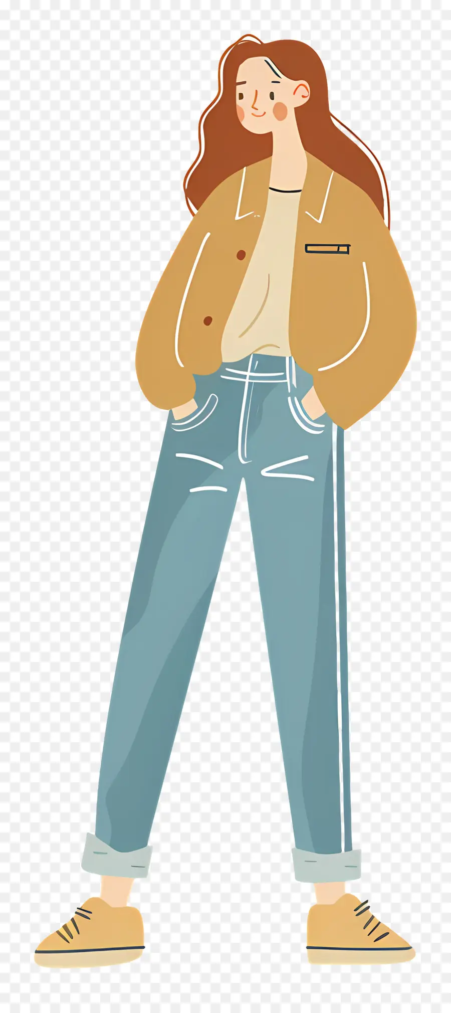 Mulher De Jeans，Garota Com Roupas Casuais PNG