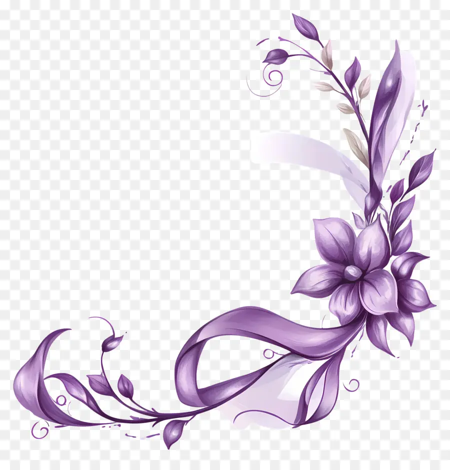 Roxo，Canto Floral Roxo PNG