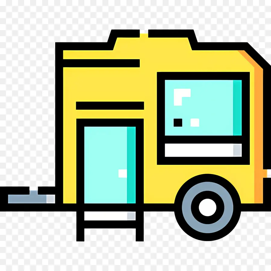 Carro De Acampamento，Reboque Amarelo PNG