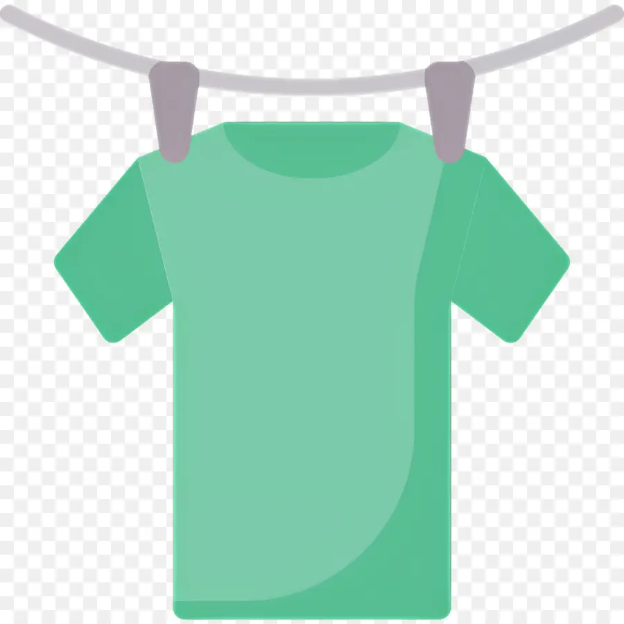 Pano Pendurado，Camiseta Verde PNG