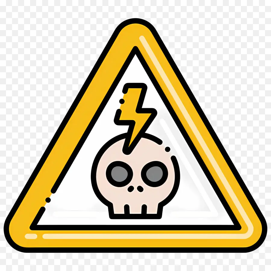 Aviso Elétrico，Caveira Com Relâmpago PNG