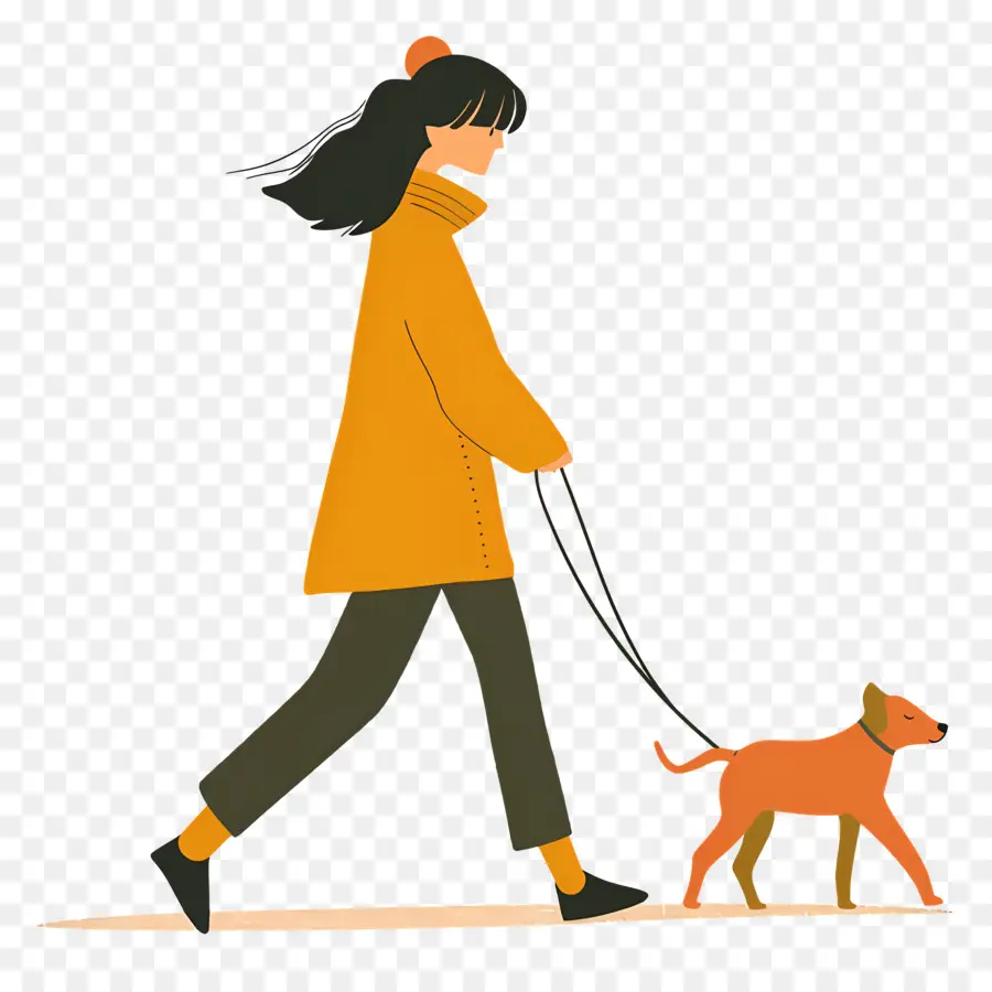 Mulher Passeando Com Cachorro，Menina Passeando Com Cachorro PNG