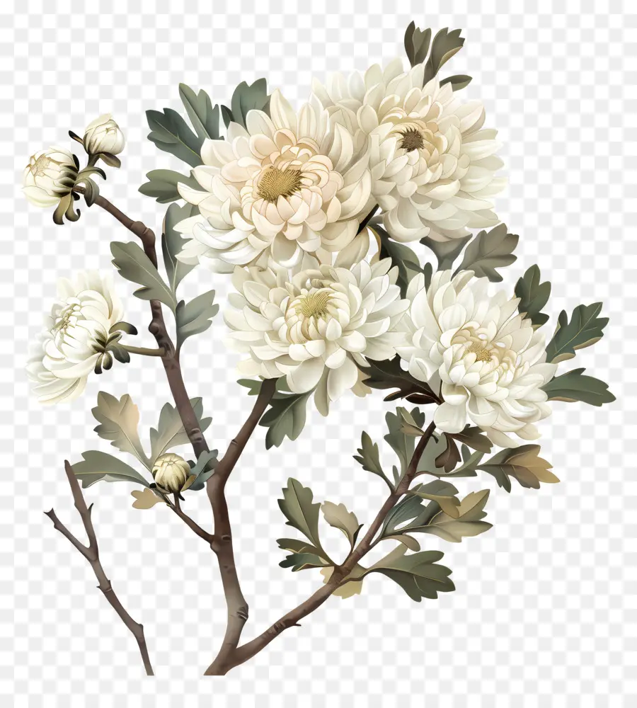 Flores De Crisântemo Branco，Crisântemos Brancos PNG