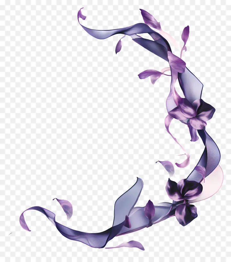 Roxo，Crescente Floral PNG