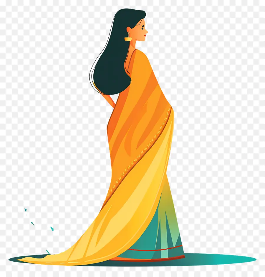 Mulher Em Saree，Mulher Em Sári PNG