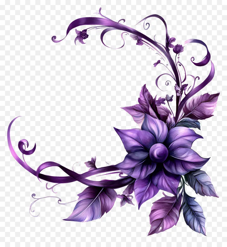 Roxo，Canto Floral Roxo PNG