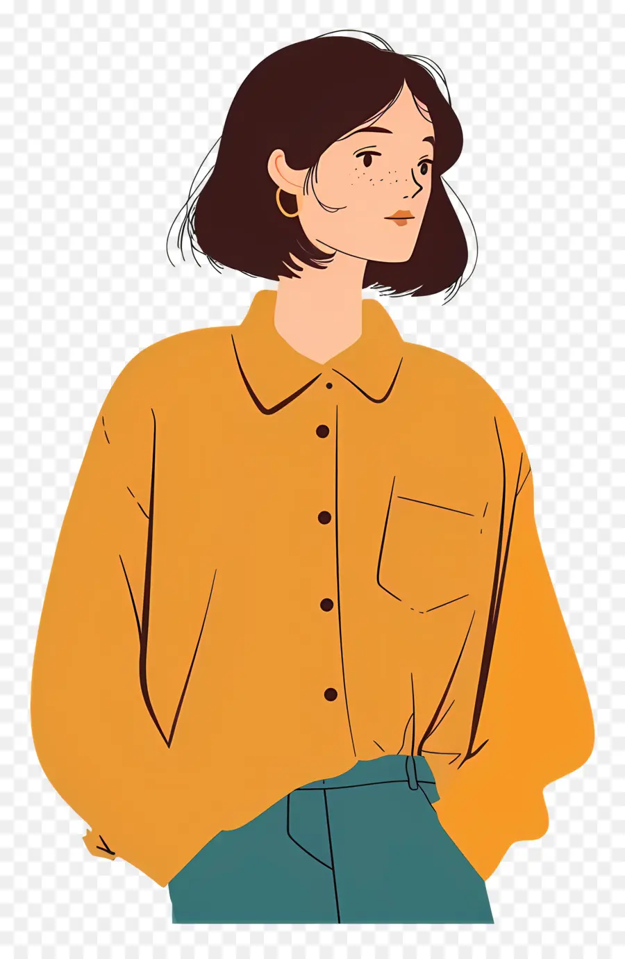 Mulher De Camisa，Moda PNG