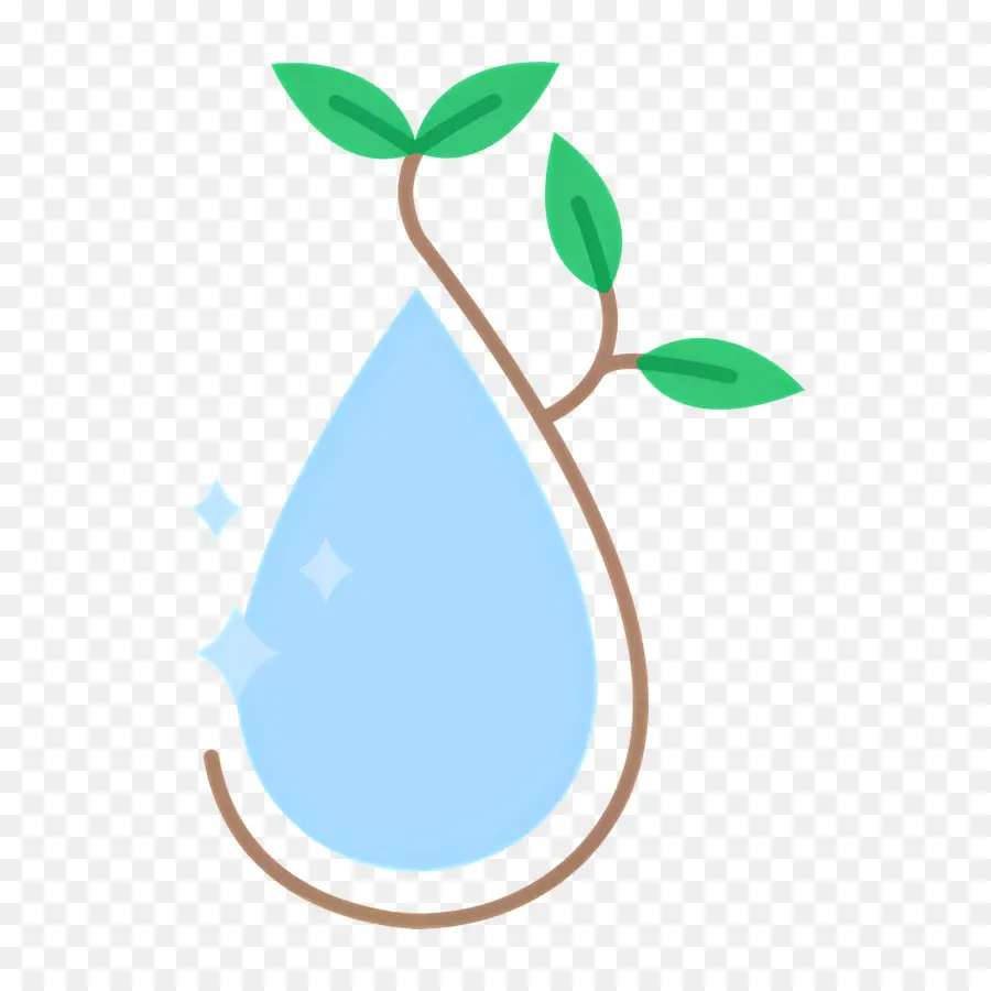 Gota De água，Gota De água Com Folhas PNG