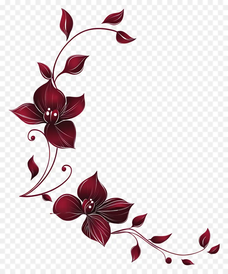 Marrom，Desenho Floral PNG