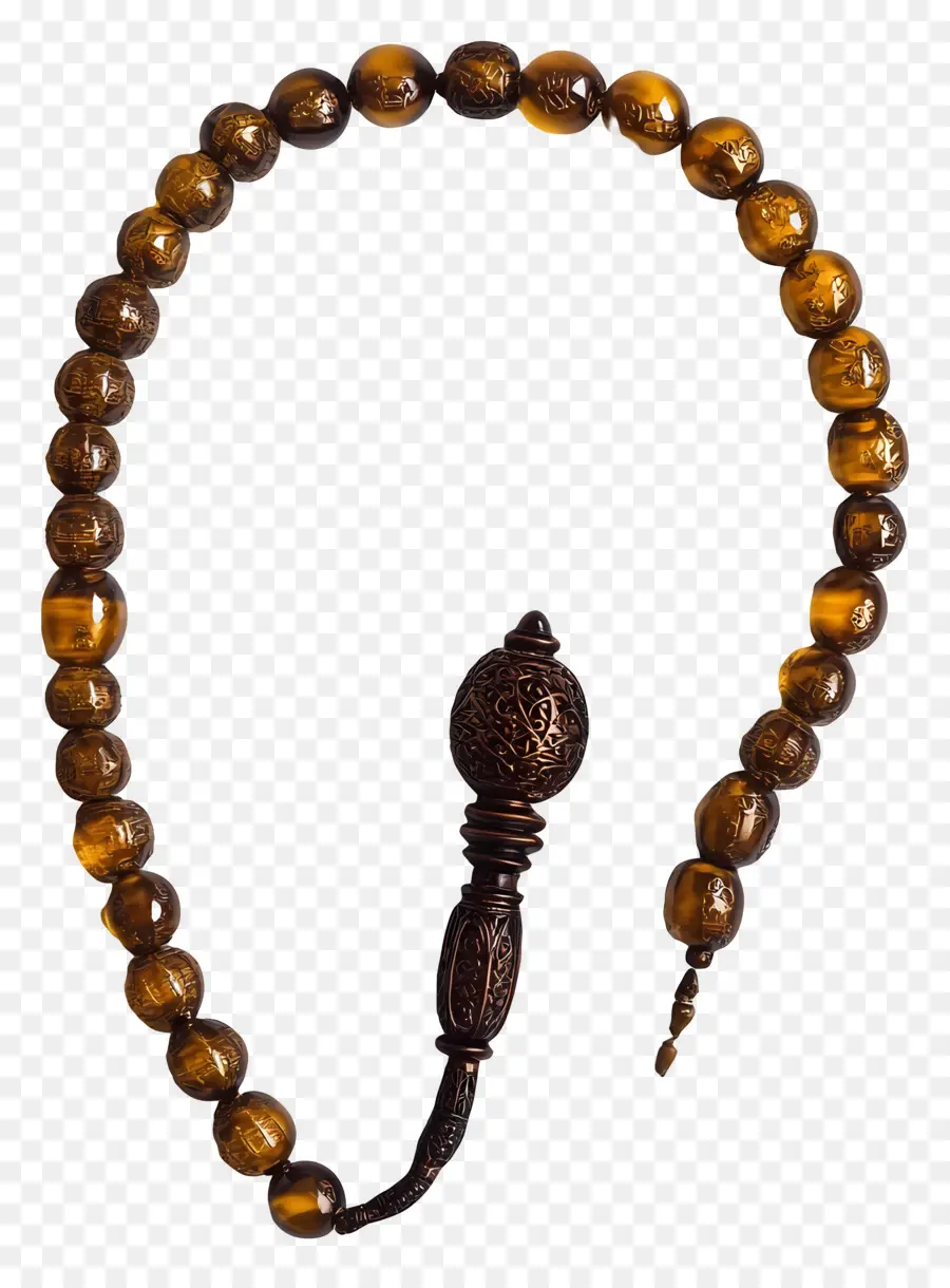 Tasbih，Contas De Oração Marrons PNG