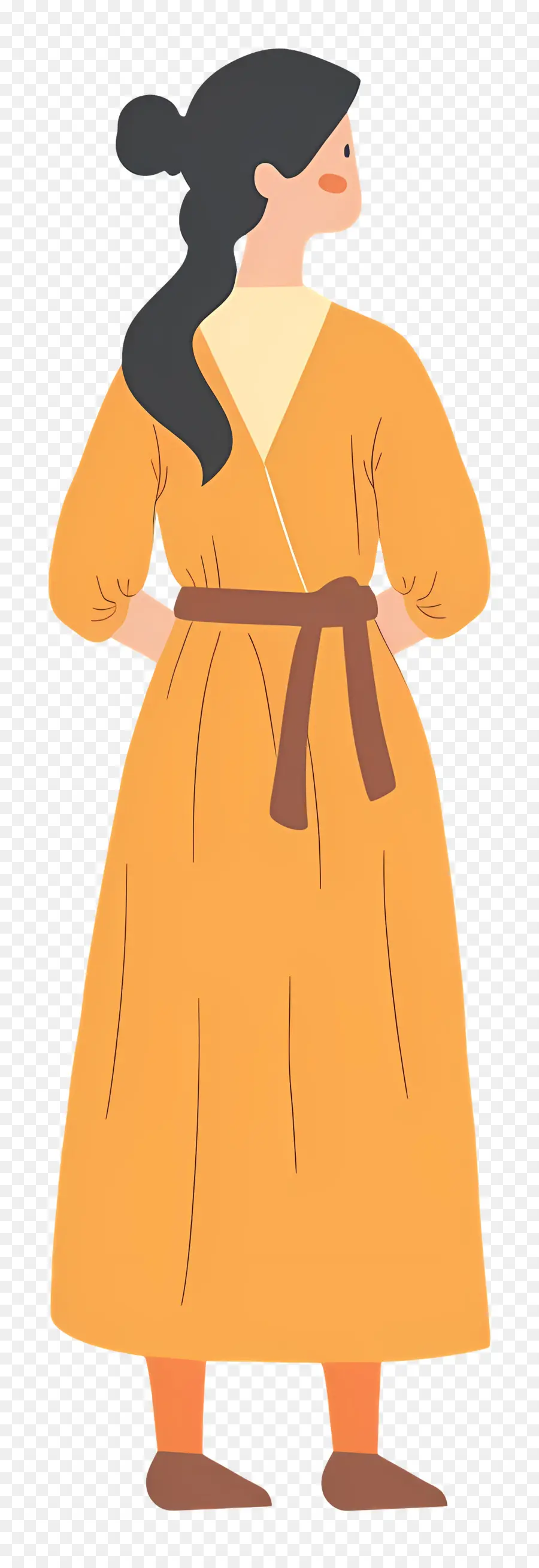 Mulher Em Vestido Tradicional，Mulher De Vestido Amarelo PNG