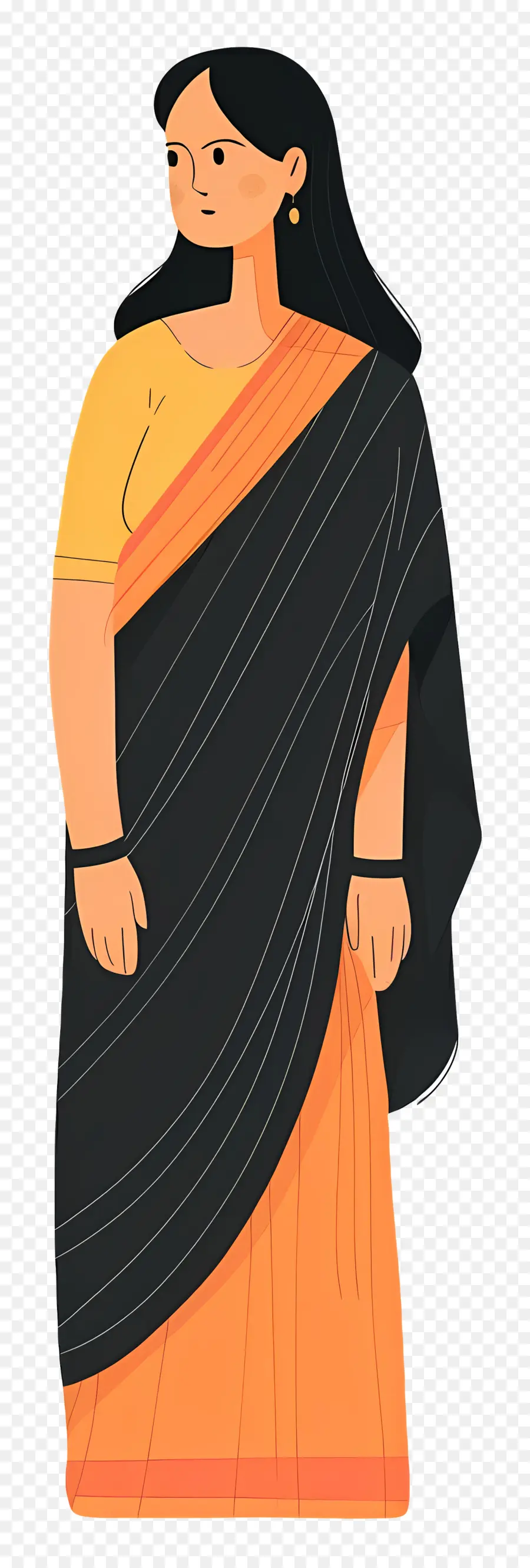 Mulher Em Sari，Mulher Em Vestido Tradicional PNG