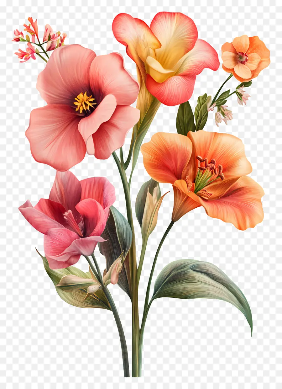 Flores De Outono，Flores Coloridas PNG